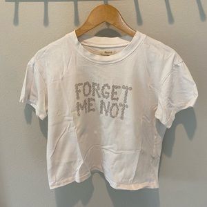 Madewell | cropped white graphic tee | size small
